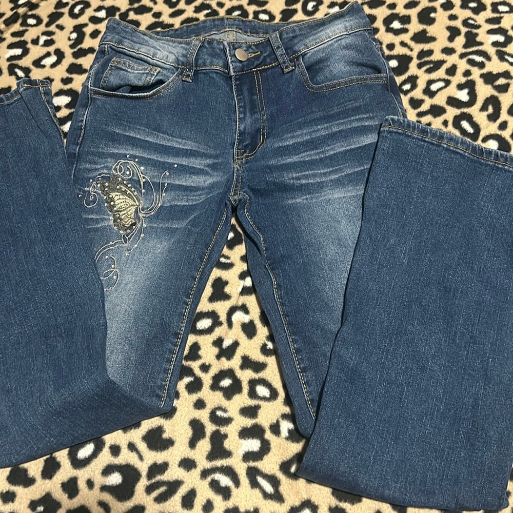 butterfly print jeans🦋
